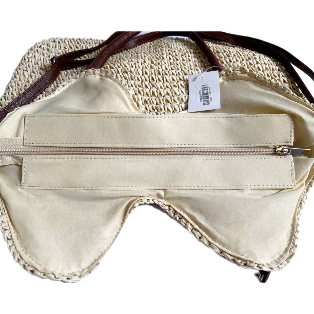 Fame Straw Braided Faux Leather Strap Shoulder Bag - Picture 8 of 10